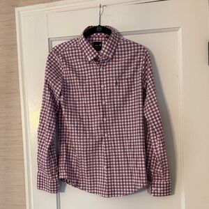 johnnie-O Burgundy Checkered Button Down Shirt
